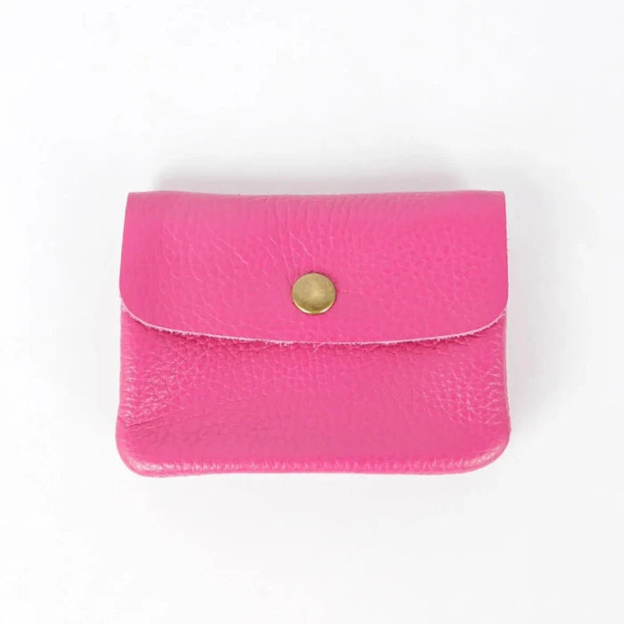 Kleines Portemonnaie aus Leder, pink | Maison Fanli - toietmoi-laboutique