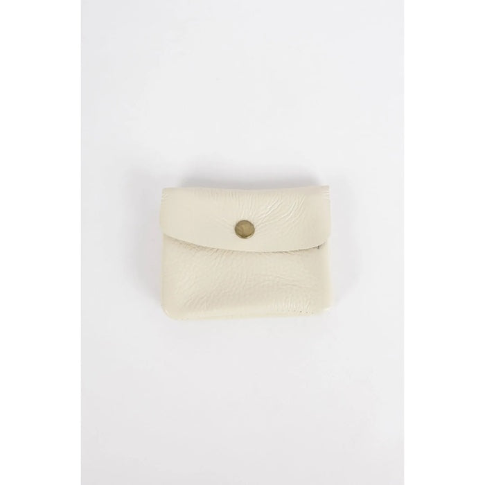 Kleines Portemonnaie aus Leder, ecru | Maison Fanli - toietmoi-laboutique