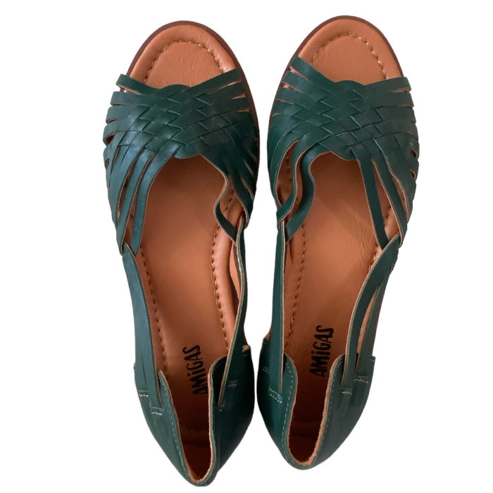 Ledersandalen, NAMORADA, petrolgrün | Amigas - toietmoi-laboutique
