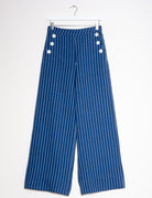 Hose PROMENADE, denim/weiss gestreift | Mademoiselle YéYé - toietmoi-laboutique