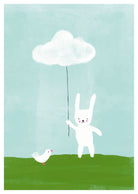 Postkarte, Hase/Wolke | Schöne Grüsse - toietmoi-laboutique