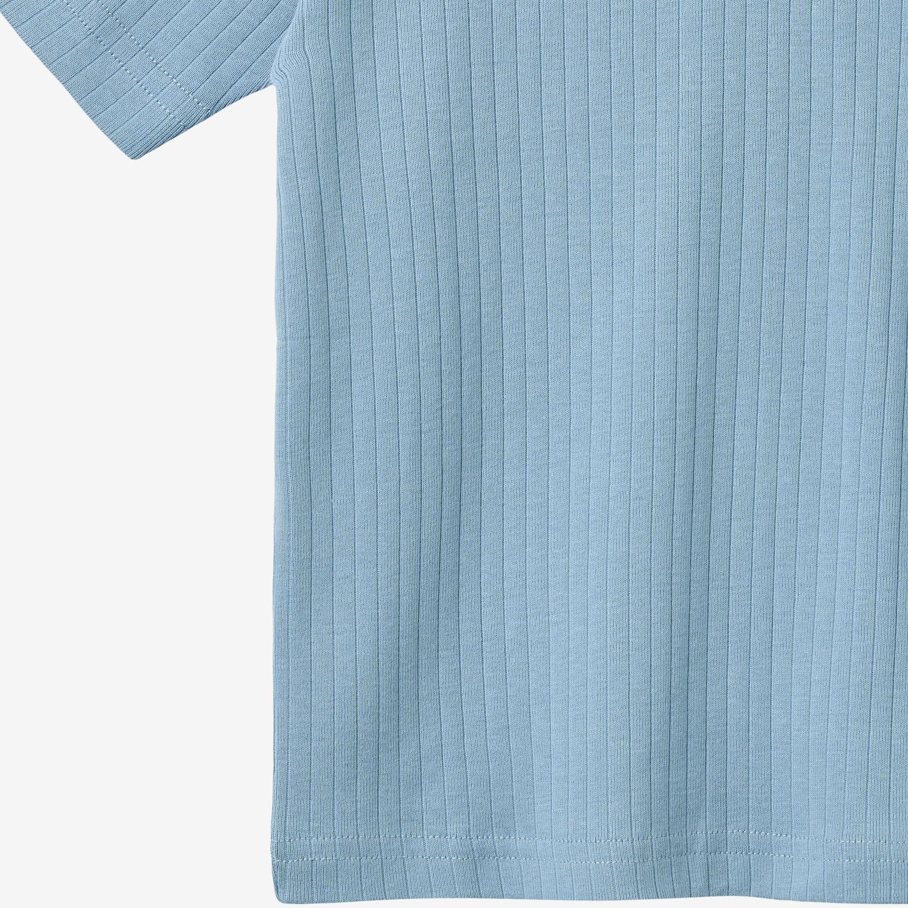 Rib T-shirt mit Knopfleiste, hellblau | Wheat - toietmoi-laboutique