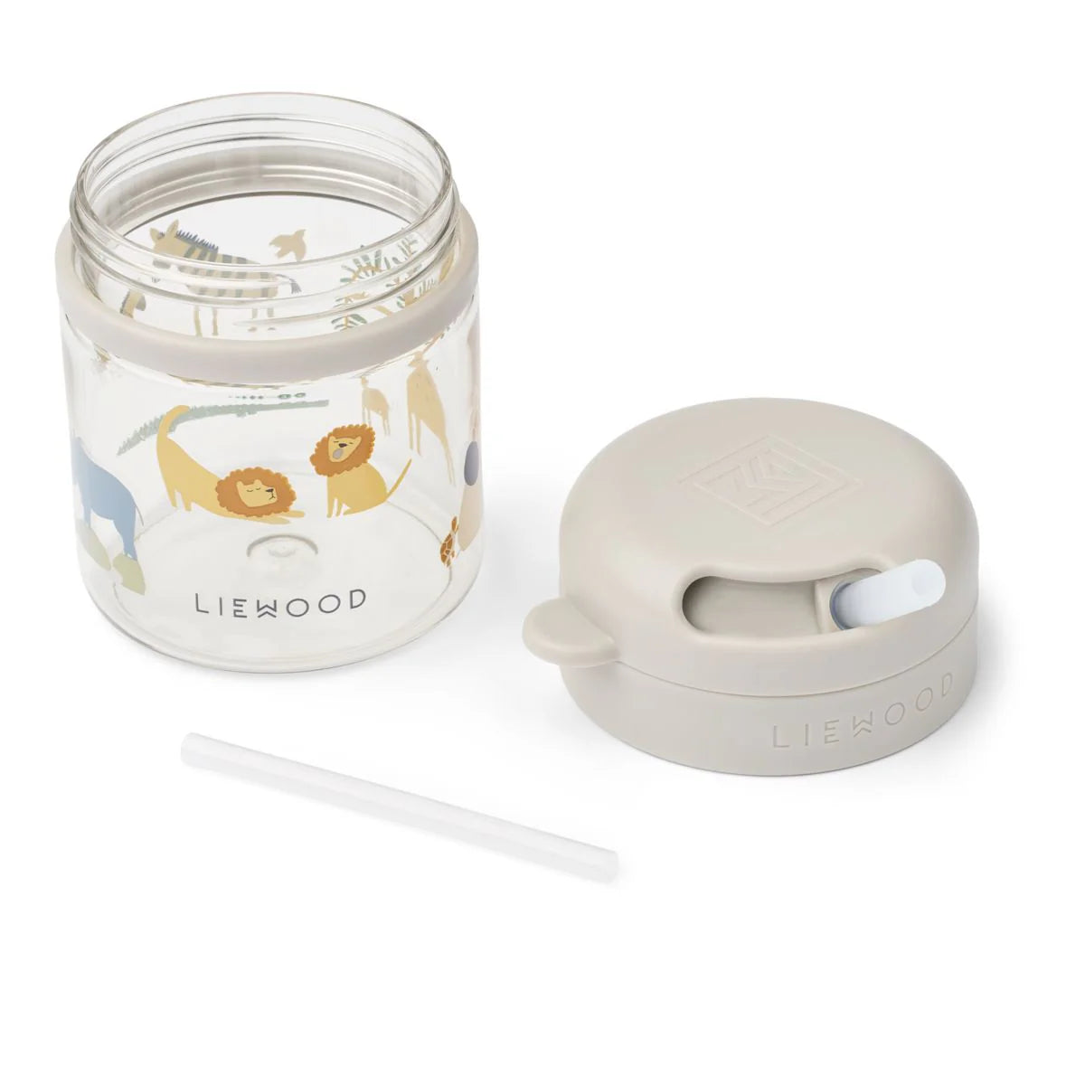 Becher PAVIA mit Strohhalm, Safaritiere | Liewood - toietmoi-laboutique
