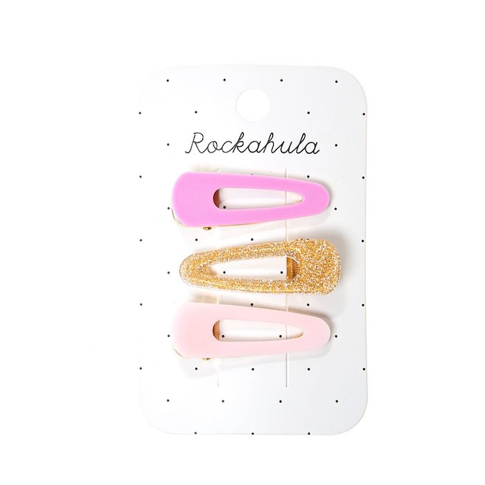 3 Haarclips, pink/gold/rosa | Rockahula - toietmoi-laboutique