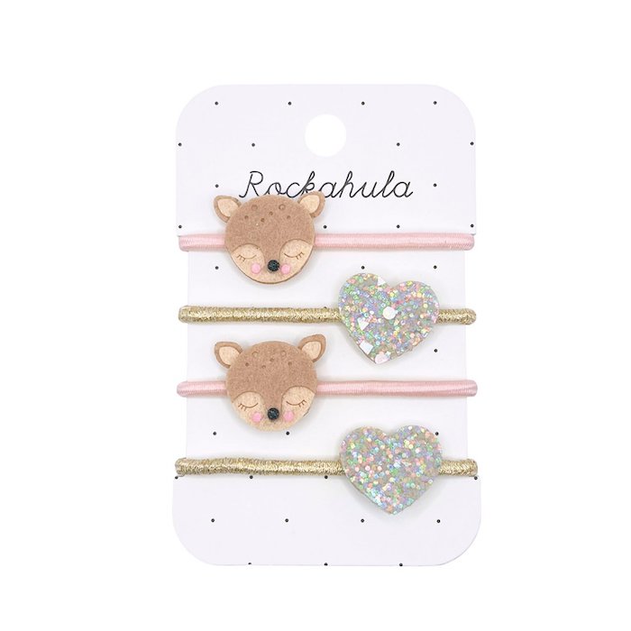 4 Haargummis, Herz/Bambi | Rockahula - toietmoi-laboutique