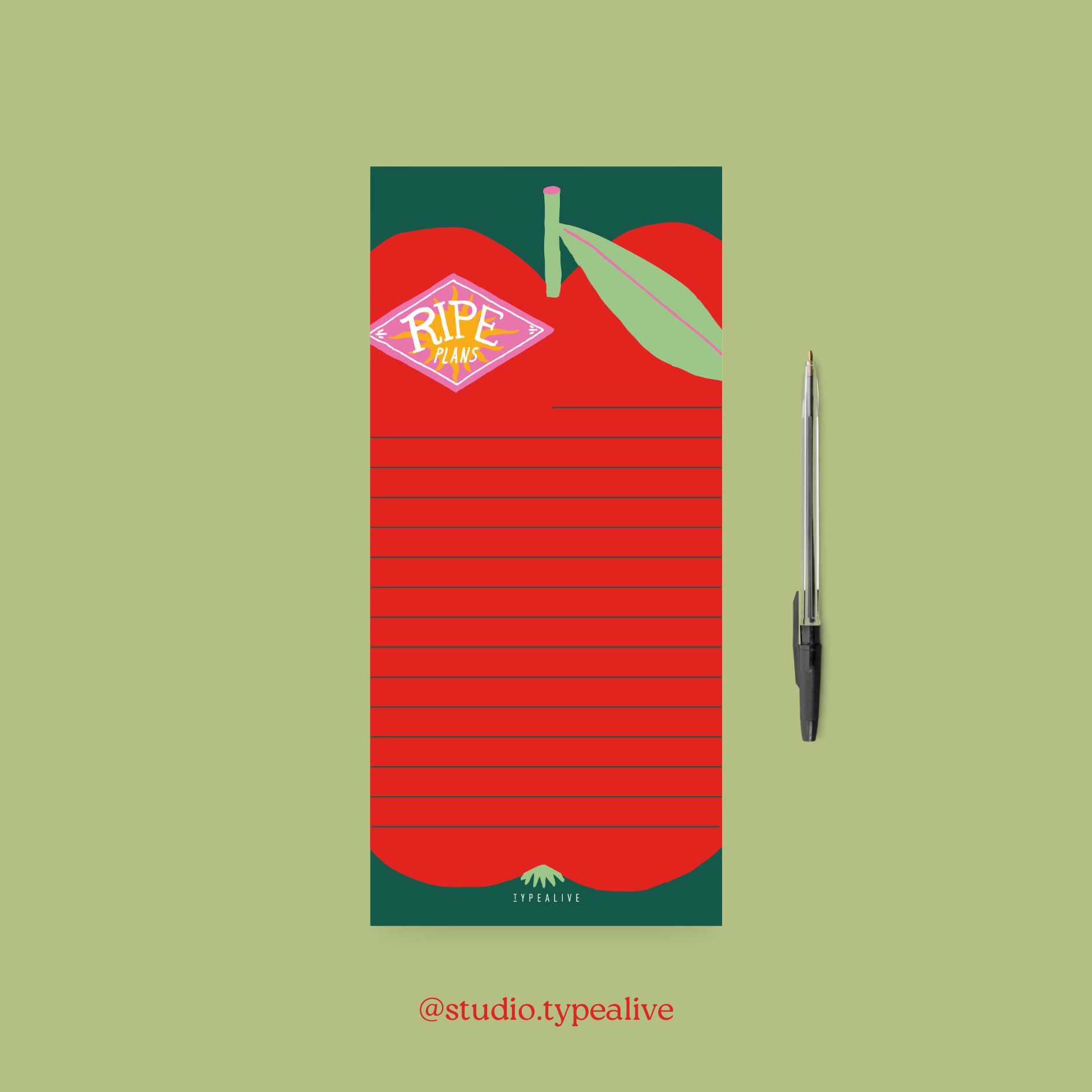 Notizblock "schmal" / Ripe Plans | typealive - toietmoi-laboutique