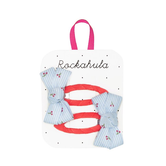 2 Haarspangen, Schleifen (rot/blau) | Rockahula - toietmoi-laboutique
