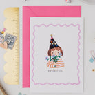 Postkarte mit Umaschlad, Birthday Girl, grün | The Charming Press - toietmoi-laboutique