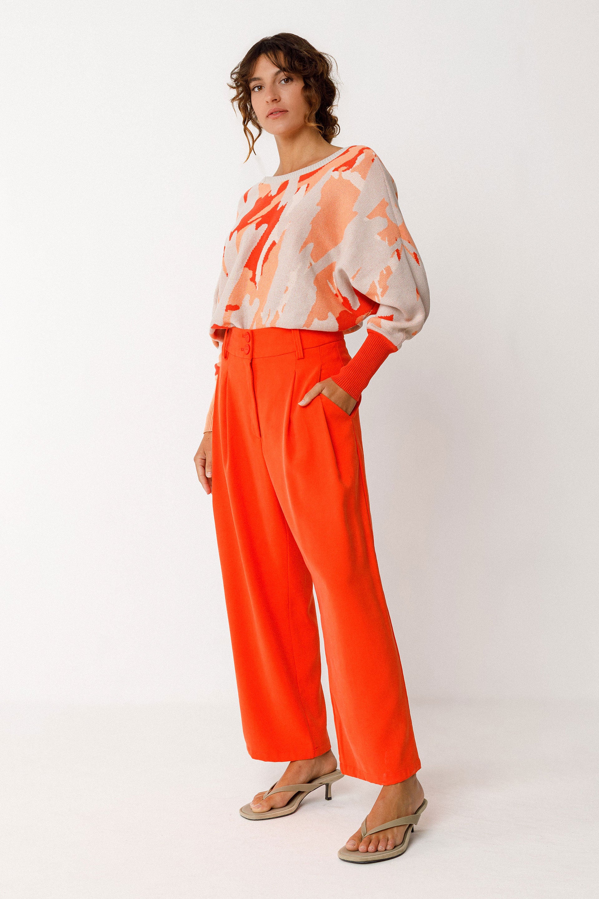 Sweater DARE, beige/orange | SKFK - toietmoi-laboutique