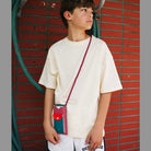 Handytasche / phone pouch "athletics track" - petrol/dunkles rosa | Sticky Lemon - toietmoi-laboutique