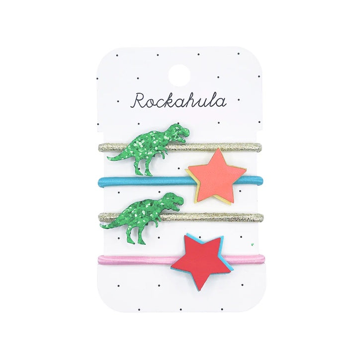 4 Haargummis, T-Rex/Sterne | Rockahula - toietmoi-laboutique