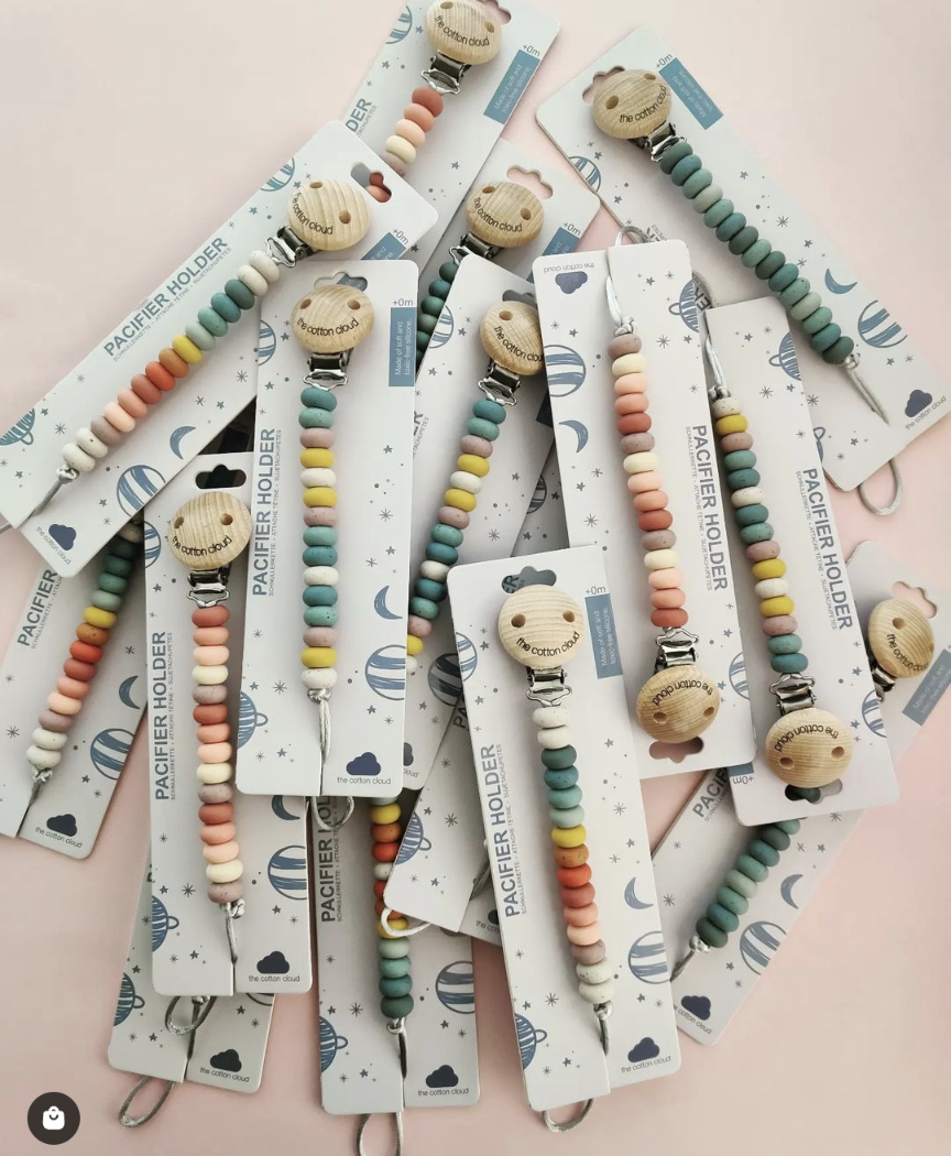 Schnullerkette, multicolor/rosa | the cotton cloud - toietmoi-laboutique
