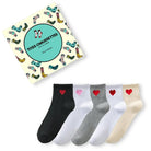 Socken mittelhoch, schwarz/rotes Herz TU | Tites Chaussettes - toietmoi-laboutique