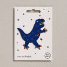 Aufbügelpatch, Blauer Dinosaurier | Petra Boase Ltd - toietmoi-laboutique