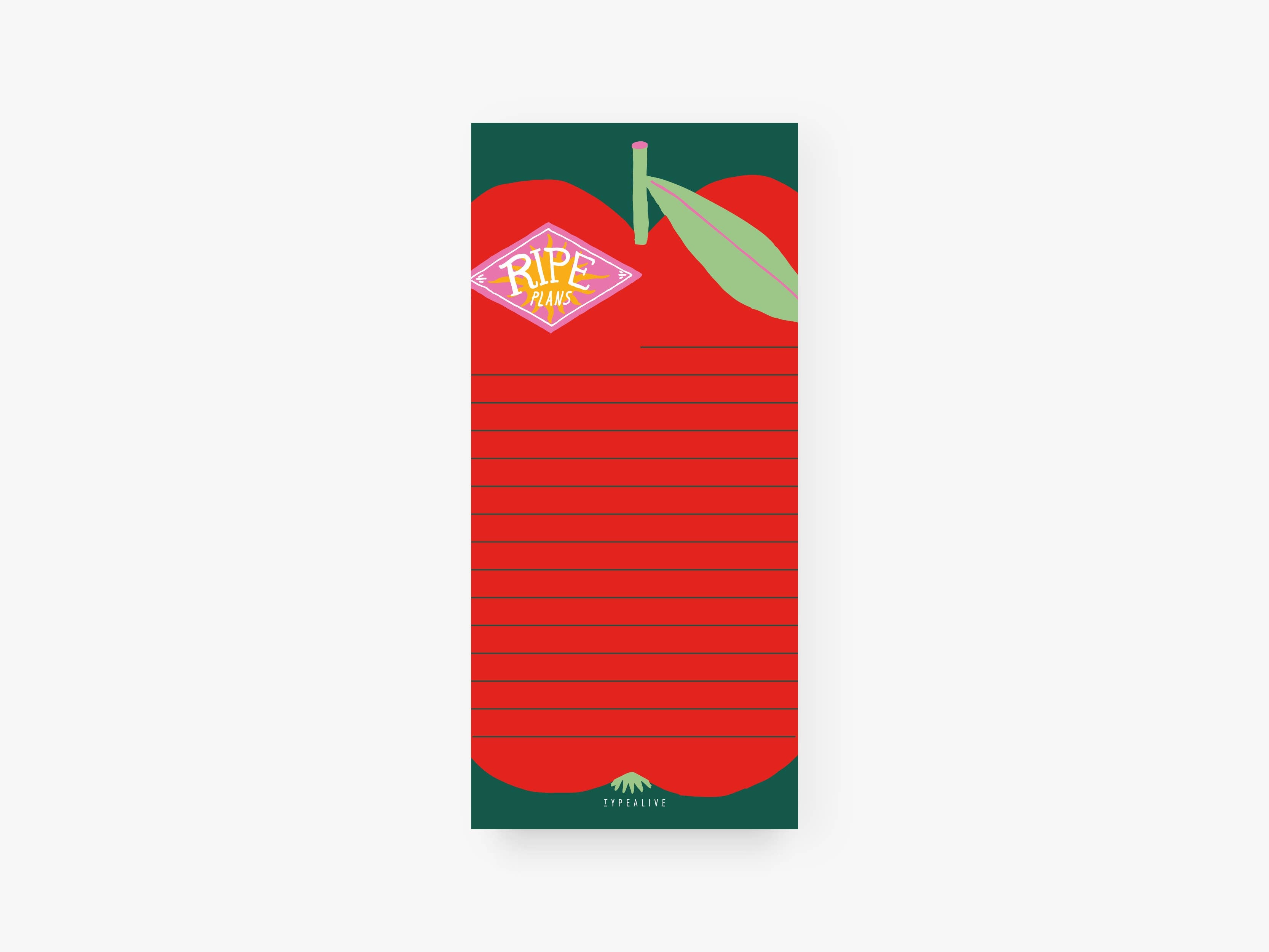Notizblock "schmal" / Ripe Plans | typealive - toietmoi-laboutique