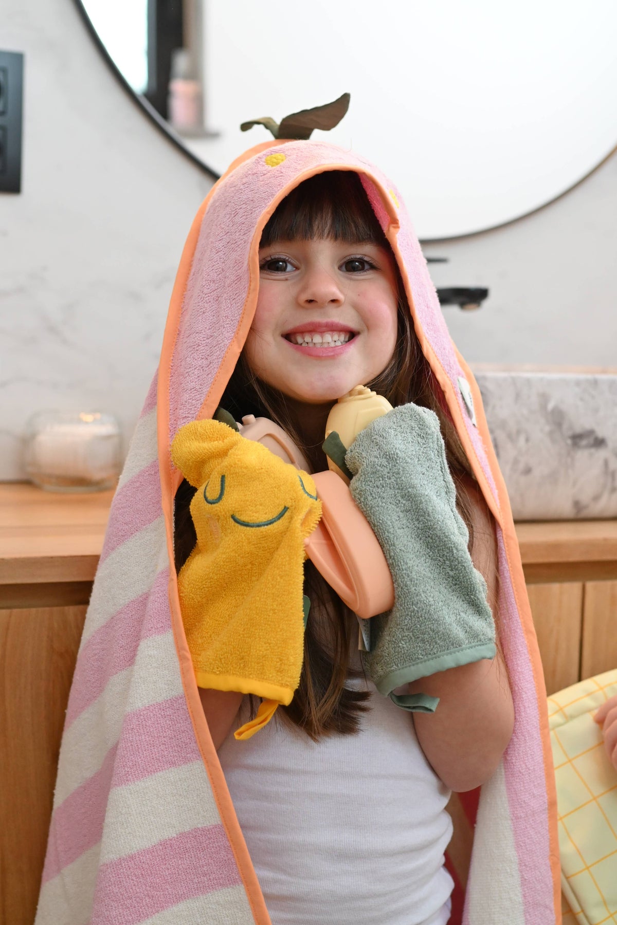 Babywaschlappen, 2er-Set, Mandarine | the cotton cloud - toietmoi-laboutique
