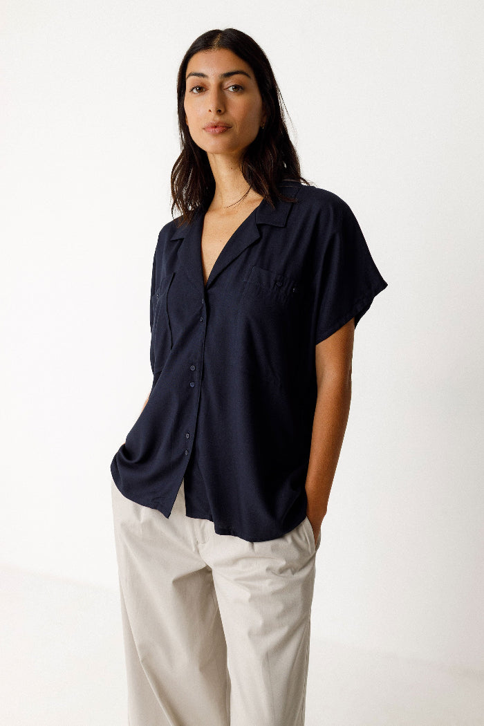 Bluse ELKE, navy | SKFK - toietmoi-laboutique