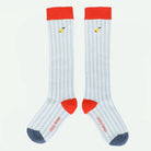 Kniesocken, hellblau/weiss gestreift | Sticky Lemon - toietmoi-laboutique