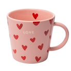 Keramik-Teetasse, pink mit Herzen/LOVE 350ml | Vondels - toietmoi-laboutique