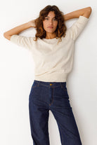 Pullover mit 3/4 - Ärmel MUIKE, weiss | SKFK - toietmoi-laboutique