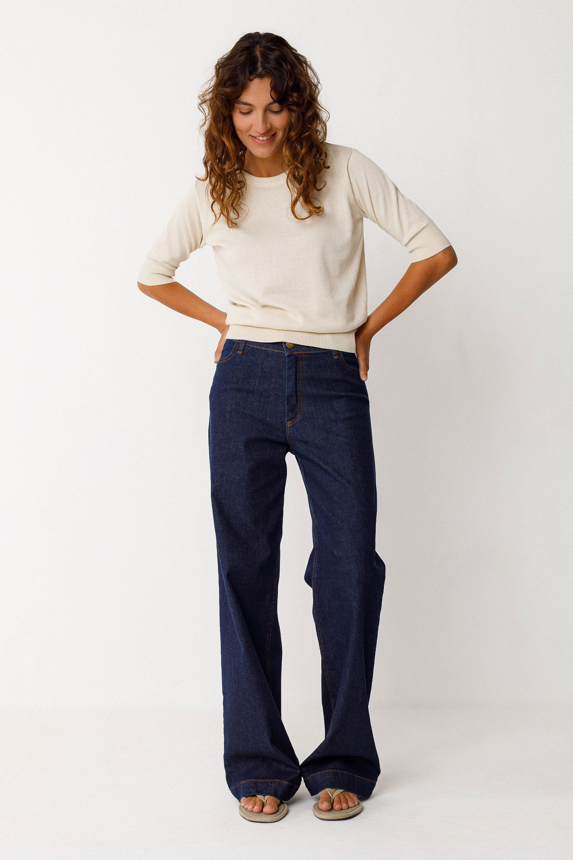 Pullover mit 3/4 - Ärmel MUIKE, weiss | SKFK - toietmoi-laboutique