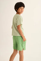COVEK264s6, soft gauze cotton bermuda shorts green-soft gauze cotton | cozmo - toietmoi-laboutique