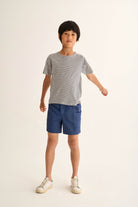 SUNK265s6, bermuda short navy-cotton linen | cozmo - toietmoi-laboutique