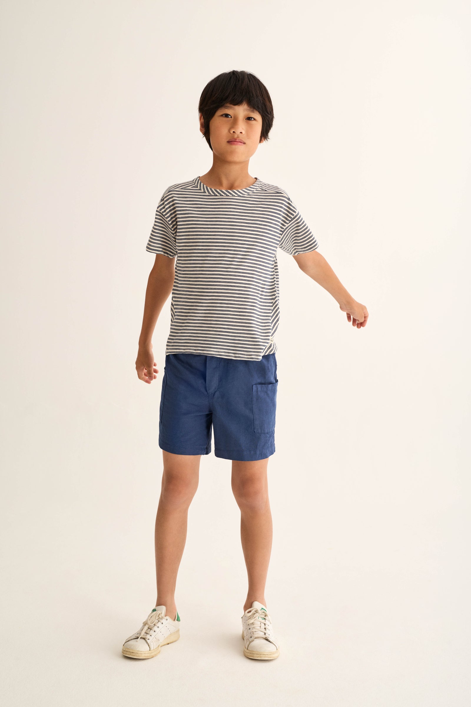 SUNK265s6, bermuda short navy-cotton linen | cozmo - toietmoi-laboutique
