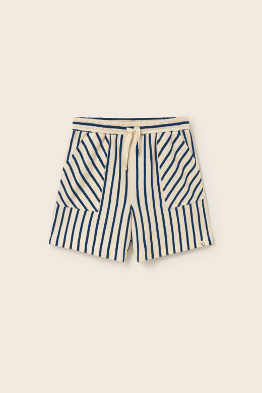 COZMO Sweatshorts, ecru/navy gestreift | cozmo - toietmoi-laboutique