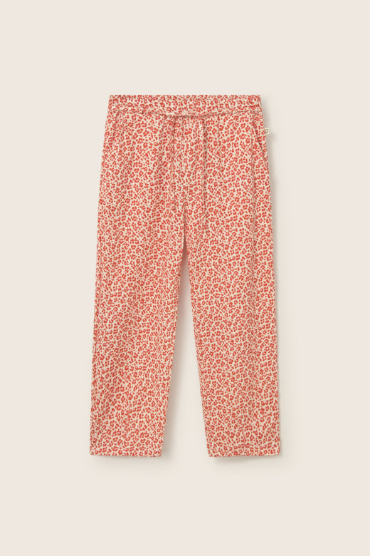 BELLAK160s6, tomato-animal print cotton | cozmo - toietmoi-laboutique