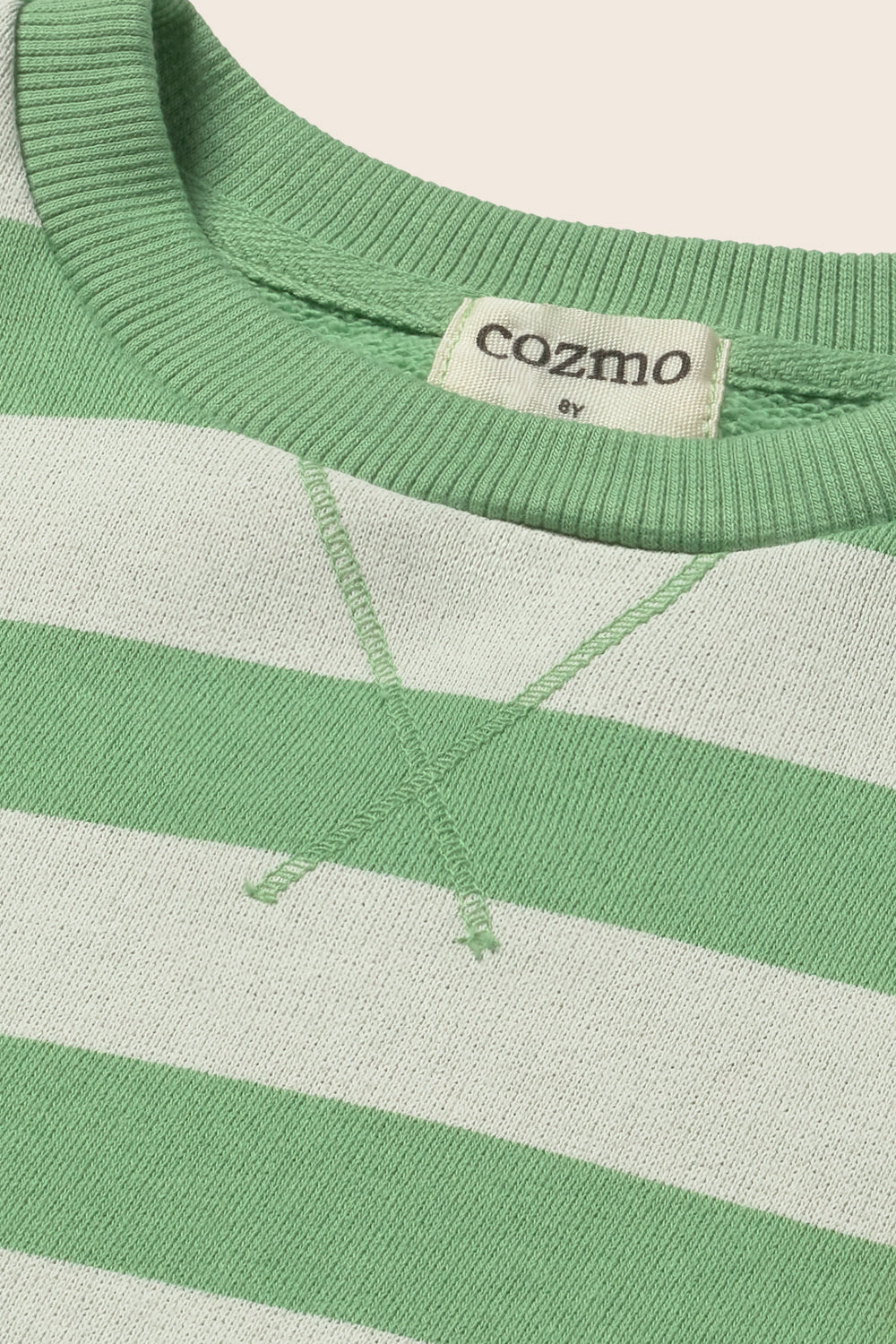 DANK330s6, green-striped cotton fleece | cozmo - toietmoi-laboutique