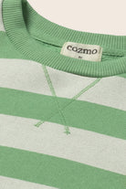 DANK330s6, green-striped cotton fleece | cozmo - toietmoi-laboutique
