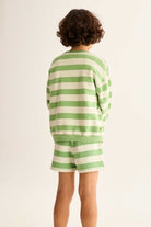 DANK330s6, green-striped cotton fleece | cozmo - toietmoi-laboutique