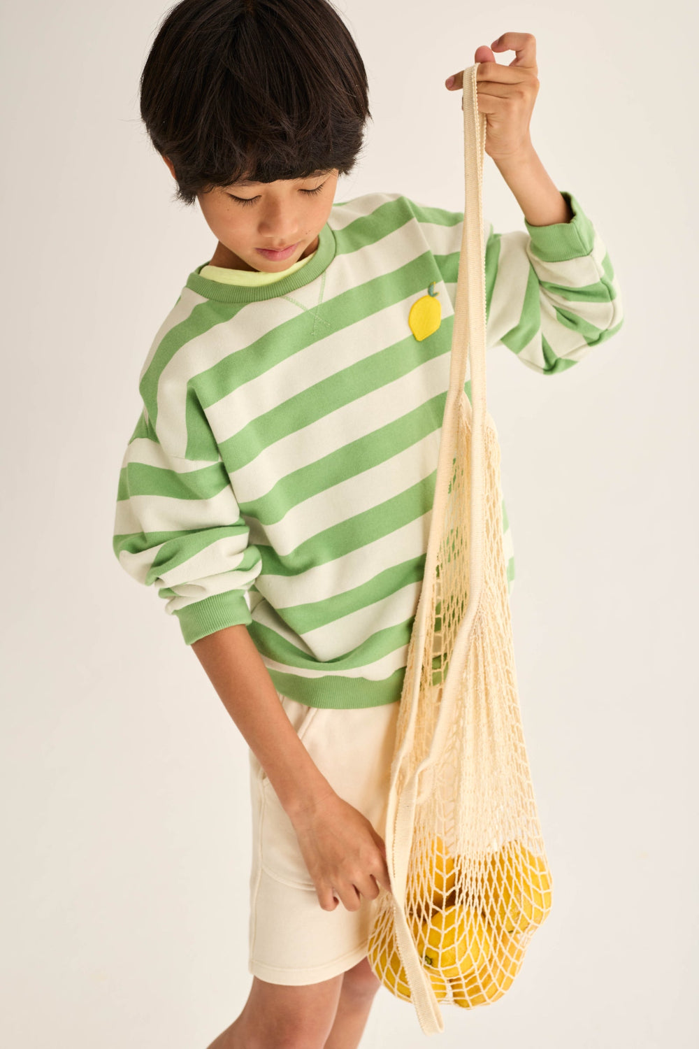 DANK330s6, green-striped cotton fleece | cozmo - toietmoi-laboutique