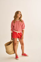 COZMO Frottee Pullover, rot/gestreift | cozmo - toietmoi-laboutique