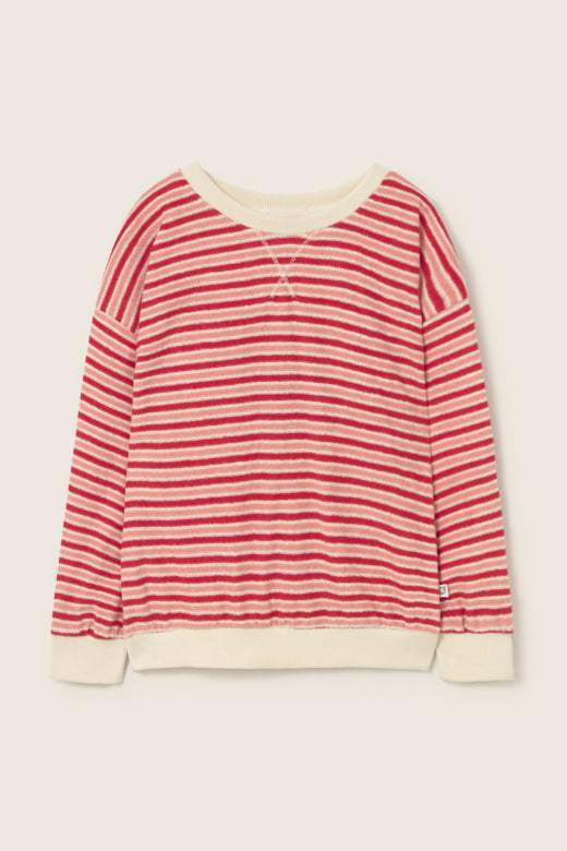COZMO Frottee Pullover, rot/gestreift | cozmo - toietmoi-laboutique