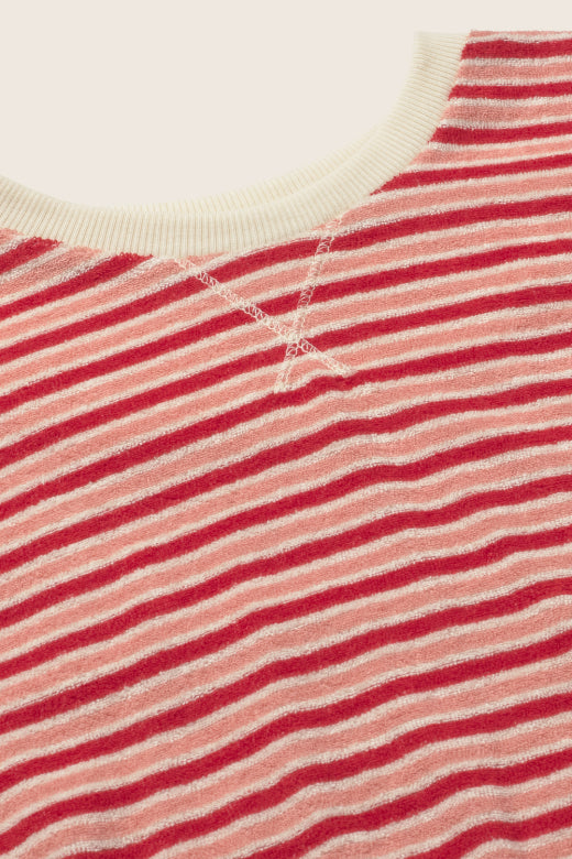 COZMO Frottee Pullover, rot/gestreift | cozmo - toietmoi-laboutique
