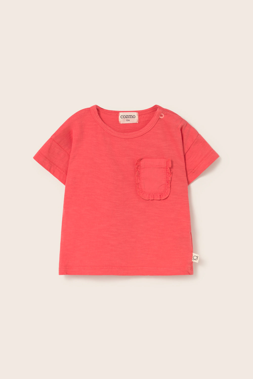 COZMO Baby T-Shirt mit Brusttasche, tomate | cozmo - toietmoi-laboutique