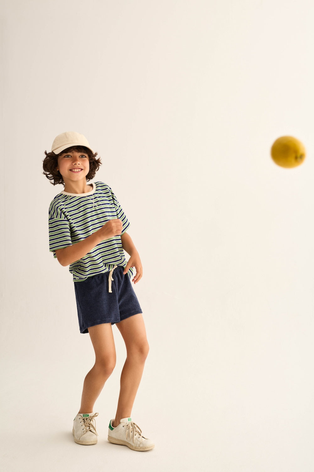 ENEAK269s6, blue green-striped terry cloth | cozmo - toietmoi-laboutique