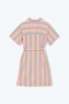 Damenkleid, rosa/grün gestreift | Arsène & les pipelettes (Damen) - toietmoi-laboutique