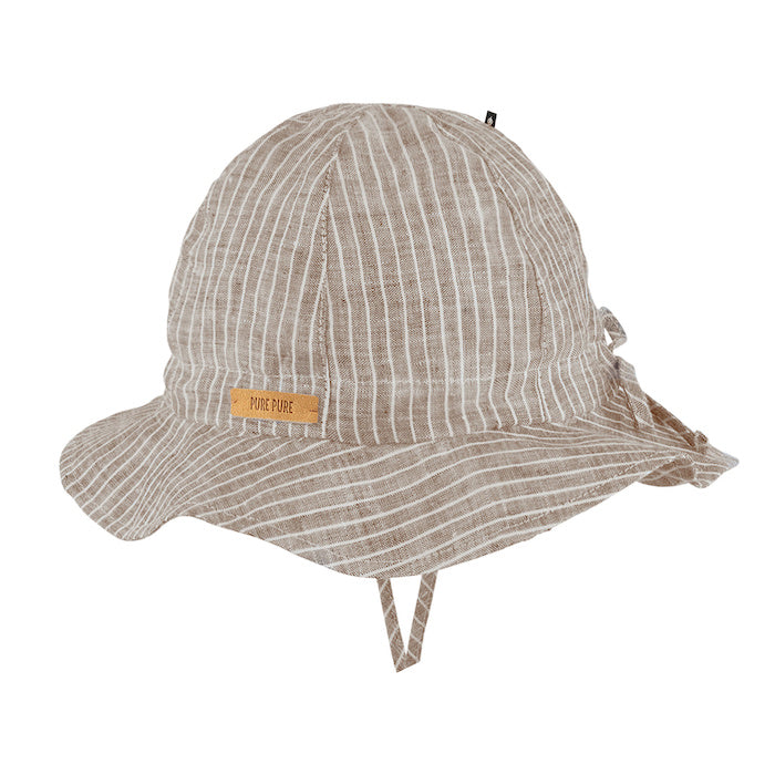 Sonnenhut Leinen, sand/gestreift | pure pure - toietmoi-laboutique