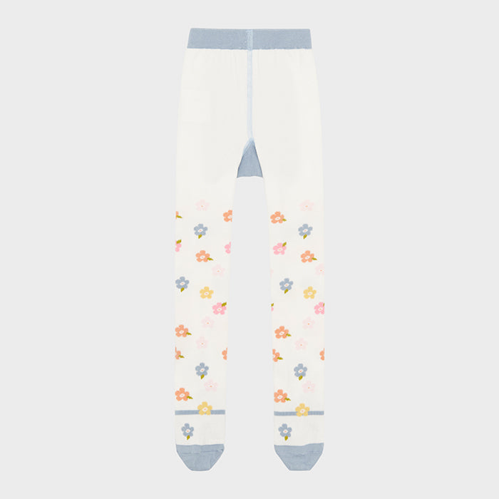 Strumpfhose, weiss mit Blumen | Hust & Claire - toietmoi-laboutique