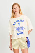 T-SHIRT FEMME PASTA E BASTA E26WT08 T-Shirt, ecru/Pasta e Basta ecru/blau | Arsène & les pipelettes (Damen) - toietmoi-laboutique