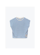 T-Shirt, blau/weiss gestreift | Arsène & les pipelettes (Damen) - toietmoi-laboutique