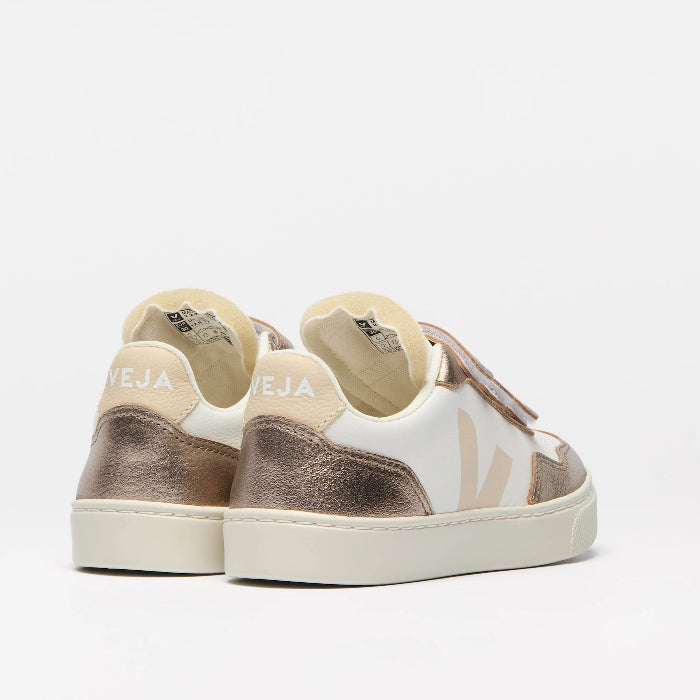 Veja-Sneaker, V-90 Leather White Sable Bronze | VEJA - toietmoi-laboutique