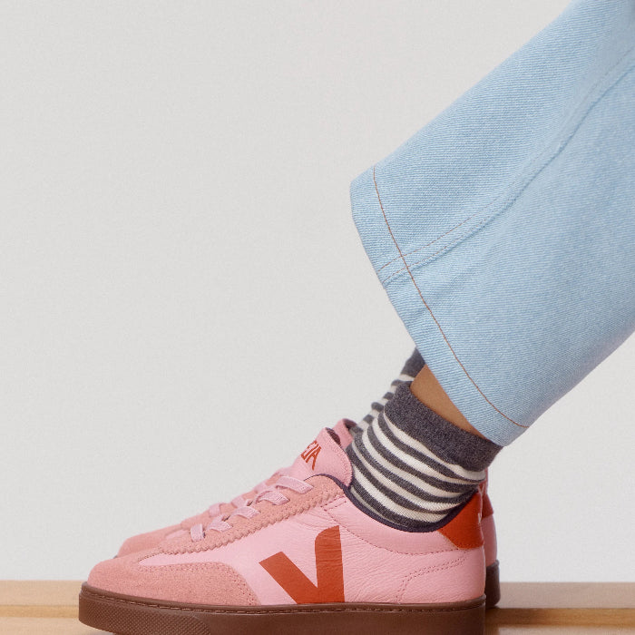 Veja-Sneaker, Volley Leather Guimauve Pekin Bark | VEJA - toietmoi-laboutique