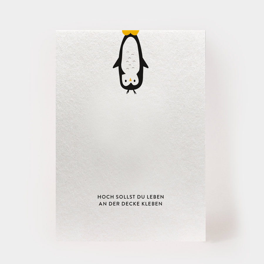 Postkarte - Hoch sollst du Leben an der Decke kleben | Kartenmarie - toietmoi-laboutique