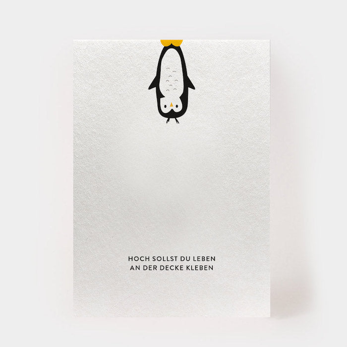 Postkarte - Hoch sollst du Leben an der Decke kleben | Kartenmarie - toietmoi-laboutique