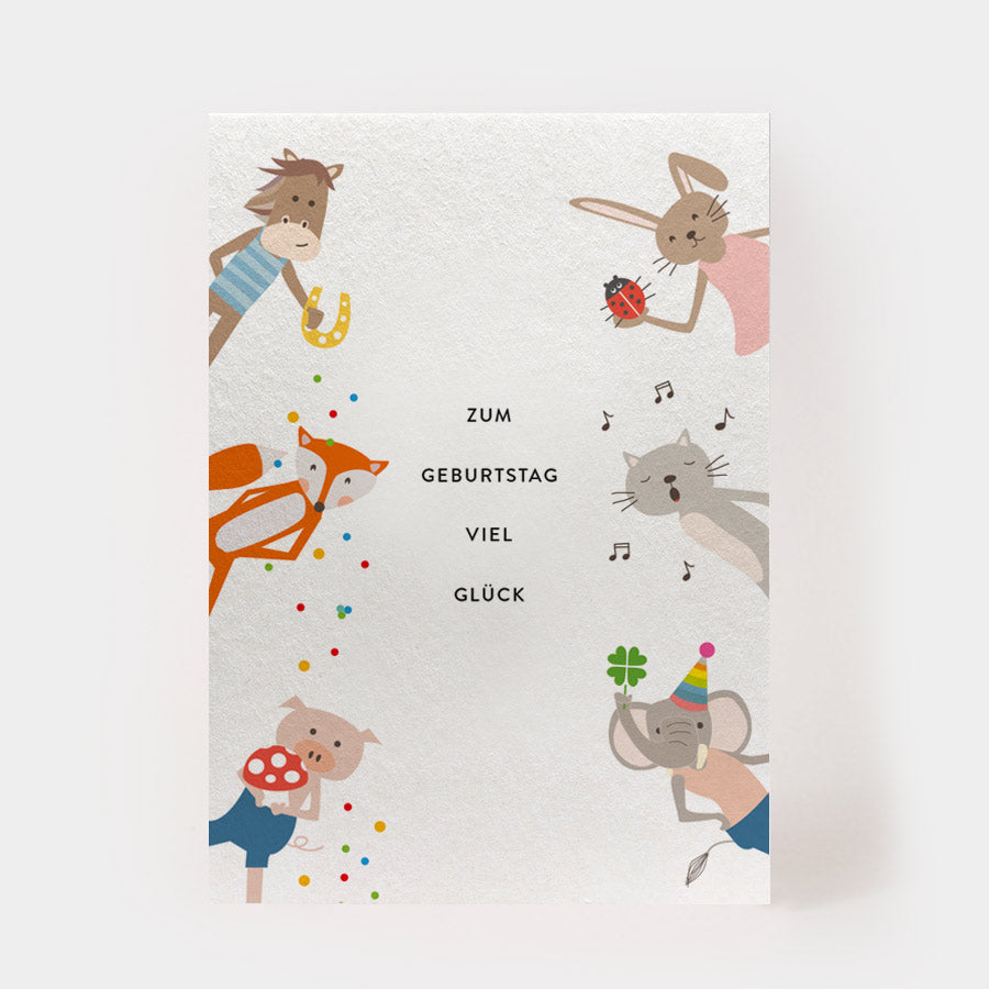 Postkarte - zum Geburtstag viel Glück | Kartenmarie - toietmoi-laboutique