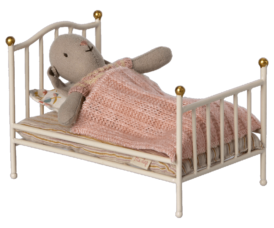 Maileg Vintage Metallbett, weiss | maileg - toietmoi-laboutique